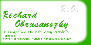 richard obrusanszky business card